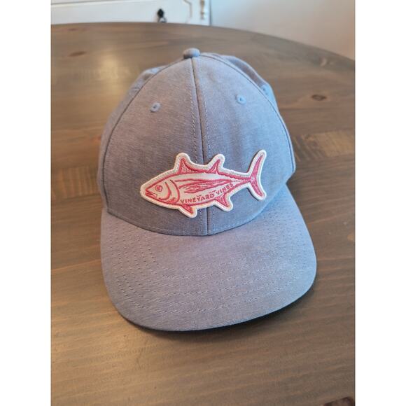 Vineyard Vines Fish Logo Baseball Cap Men's One Size Snapback Blue Adjustable - Picture 5 of 7